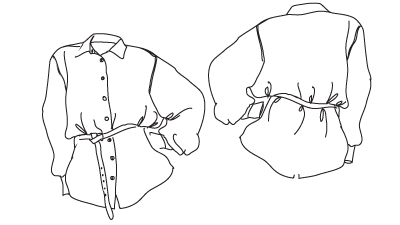 Technical Drawing for Sewing Pattern 540, The Classic Silk Shirt