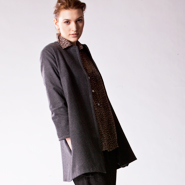 jacket or casual coat in grey flannel - download the sewing pattern