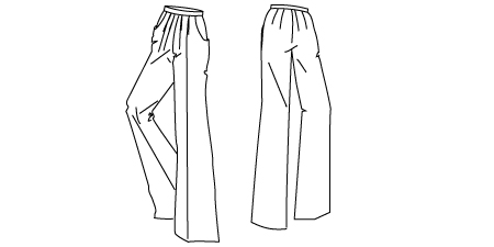 technical drawing for trouser pattern - download this trouser pattern