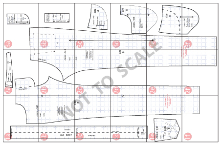 Cutting Out Fabric Diagram for Downloadable PDF Patterns