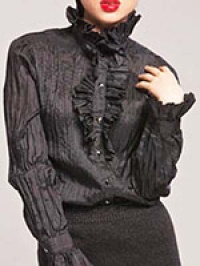 545 Fitted Shirt with Jabot Frill